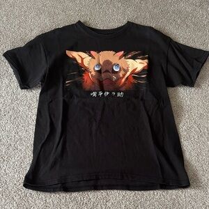 Black Inosuke T-Shirt with Anime Design
